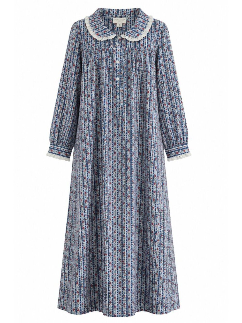 NWT Lanz of Salzburg Classic Tyrolean Stripe Flannel Nightgown Sz M CL5616839 - Picture 1 of 10